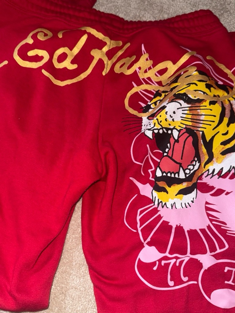 Ed Hardy Red Tiger Graphic Sweatpants